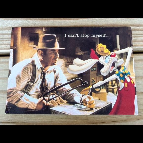 Disney Who Framed Roger Rabbit Vintage Greeting Card Love Humor Bob Hoskins 1987 - Picture 1 of 5